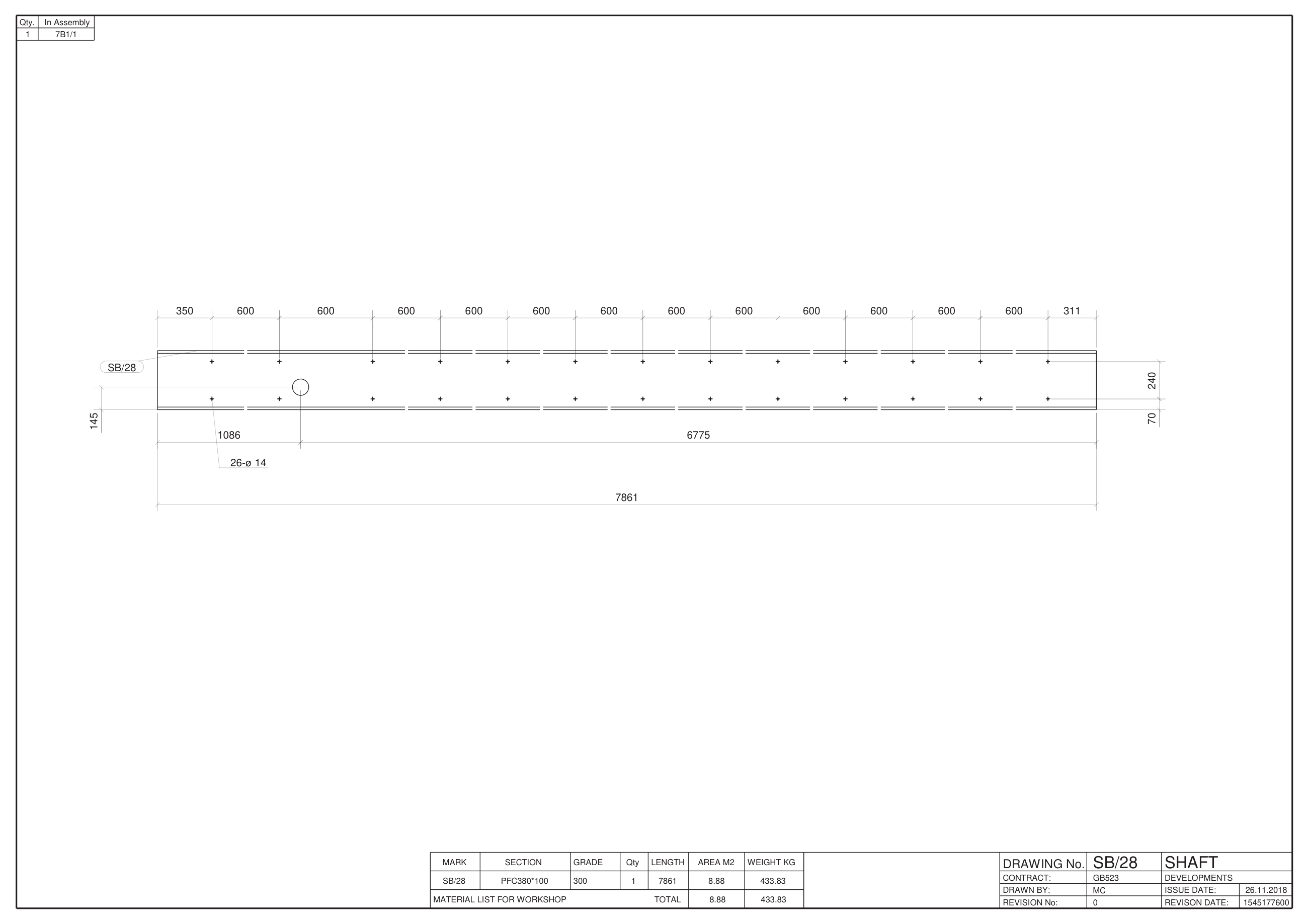Sample single drawing 7B1-1