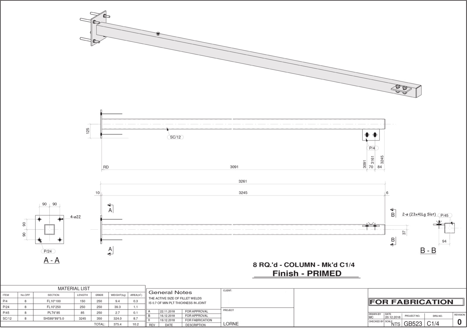Sample assembly drawing 2