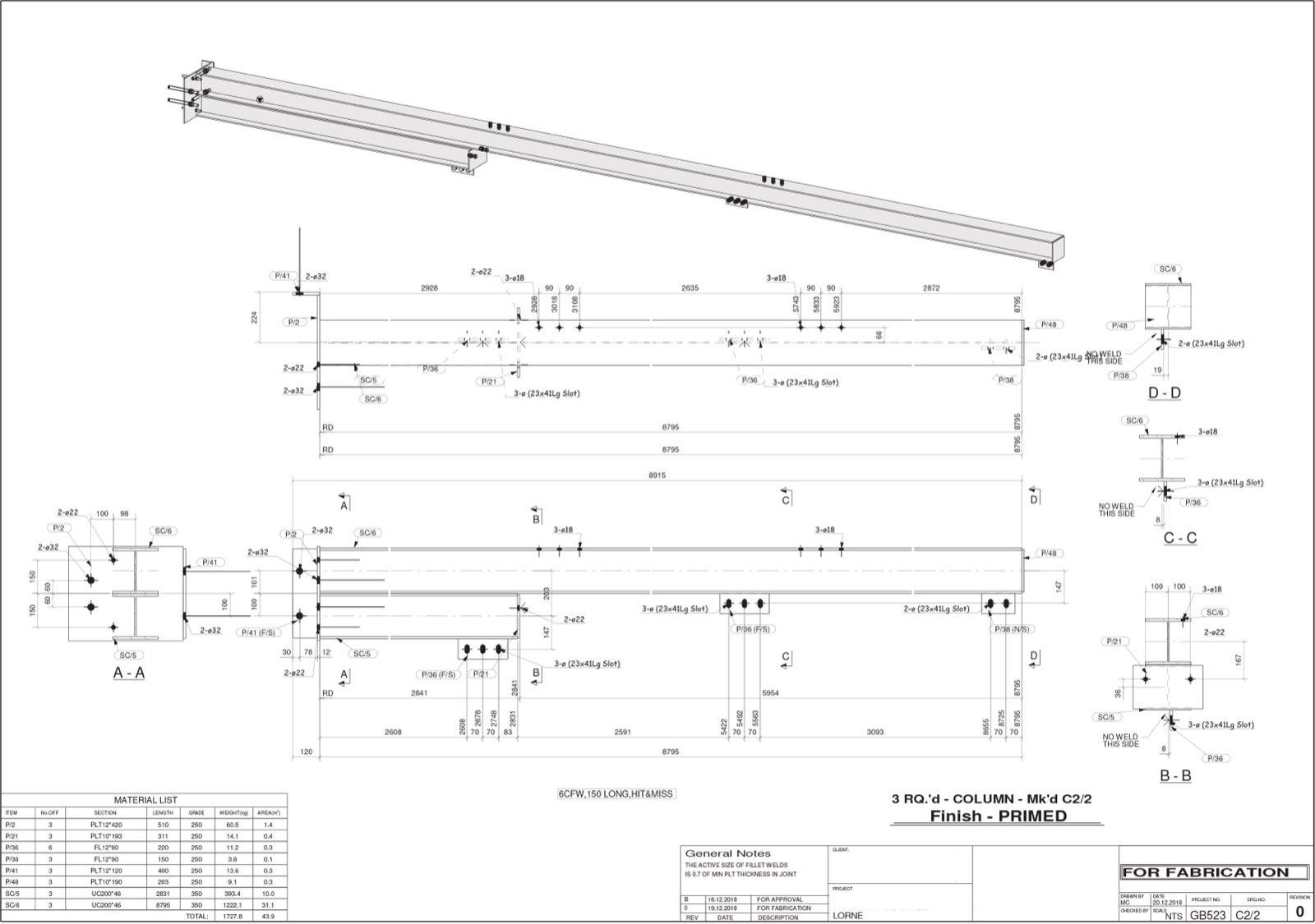 Sample assembly drawing 3