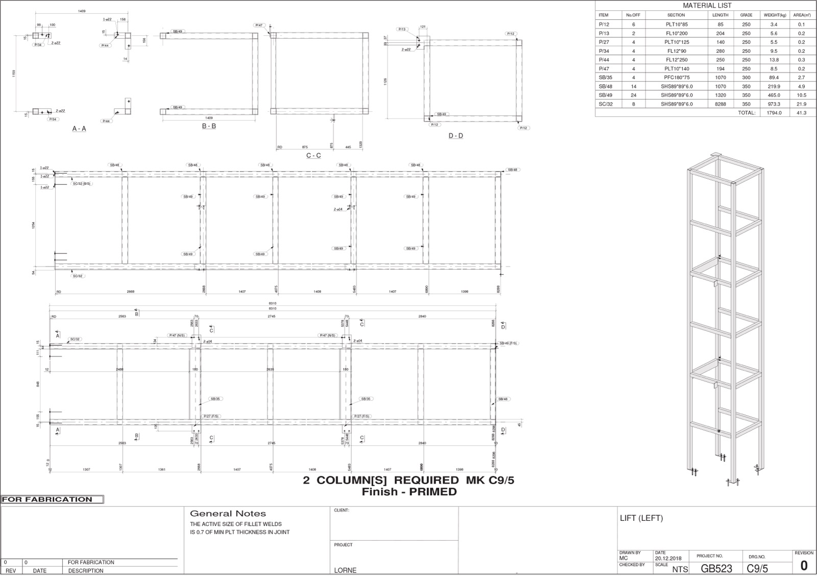 Sample assembly drawing 4